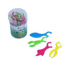 cartoon kids dental floss bow shape 30 pieces floss reusable toothpick nylon dental floss pick care polymer fine OEM logo